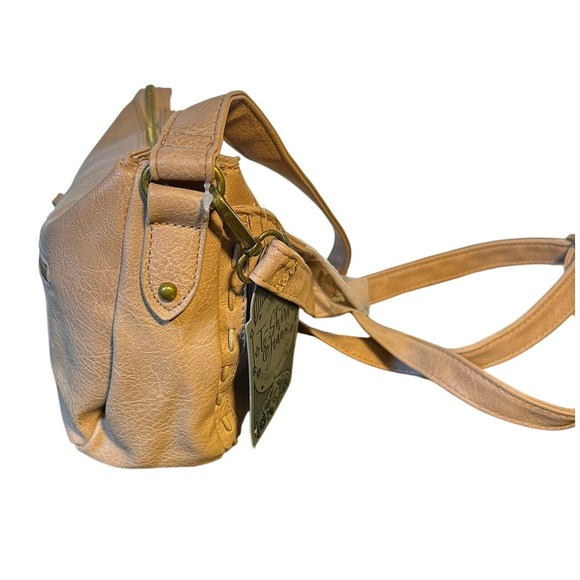 T-Shirt & Jeans Pink Faux Leather Hobo Shoulder Bag Adjustable Strap Boho Vegan - Picture 8 of 10